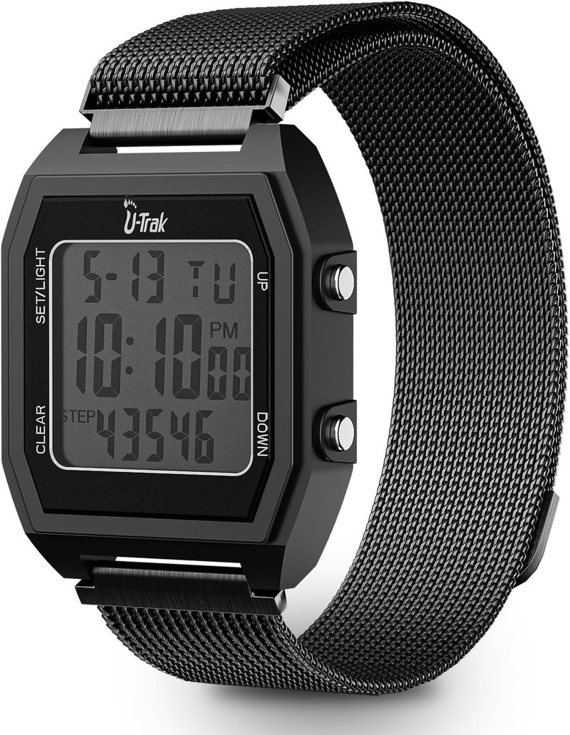 UTrak 3D Pedometer Watches for Walking, Simple Step Counter Watches with Magnetic Watch Band, Waterproof Step Tracker Watches with Magnetic Watch Strap for Men Women Kids Senior - Image 1